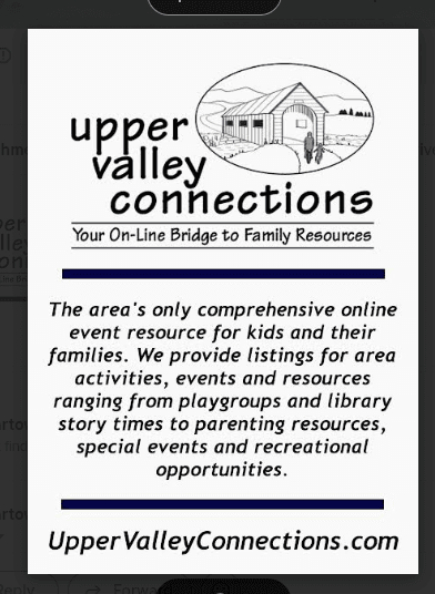 The original 2009 Upper Valley Connections launch flyer